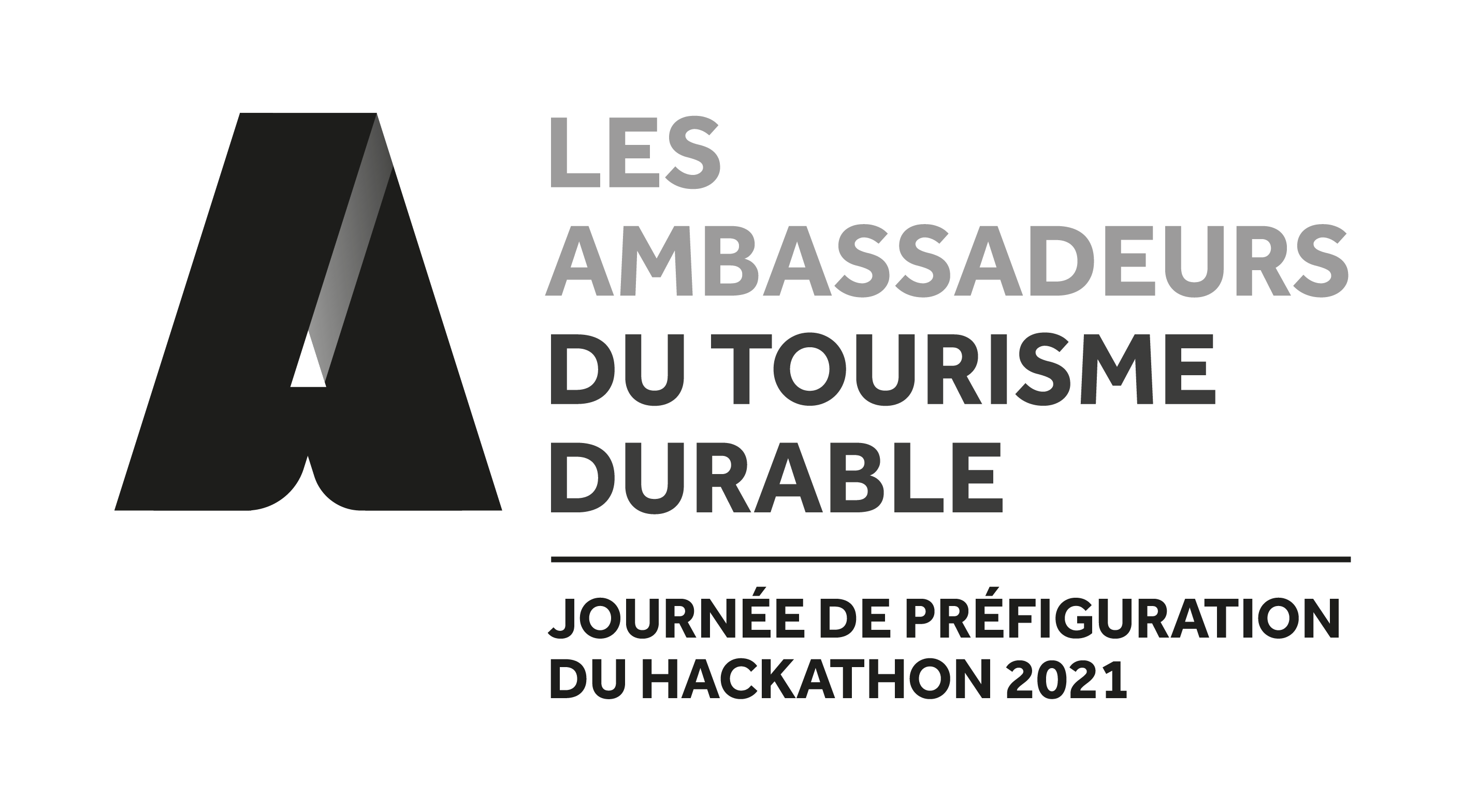 Logo en noir et blanc de la journée de préfiguration du hackathon 2021